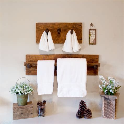 Rustic Wood Towel Rack Large Reclaimed Towel Hanger With Etsy Wood