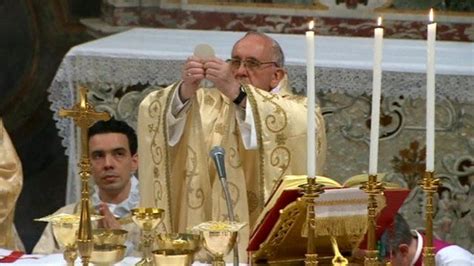 Pope Francis Celebrates Mass In Rome Bbc News