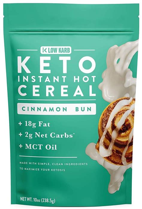 Keto Instant Hot Breakfast Cereal Cinnamon Bun With Mct Oil Hot