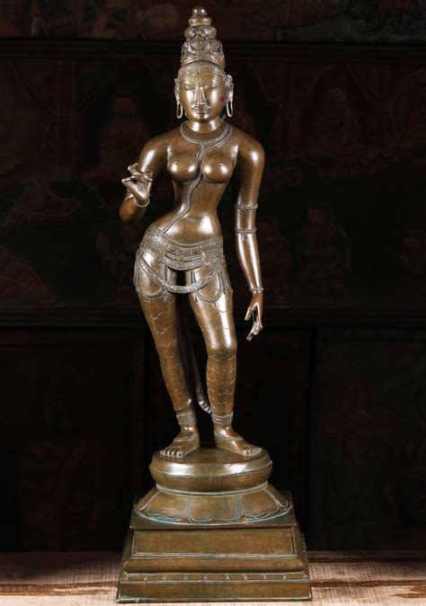 Sold Bronze Parvati As Shivakami Sculpture 34 99b104 Hindu Gods