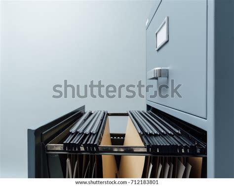 Filing Cabinet Open Drawer Files Inside Stock Photo Edit Now 712183801