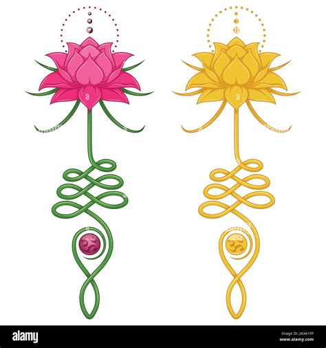 Lotus Flower Vector Design With Unalome Hindu Symbol Yoga And Induism