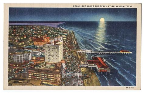 Photo Vintage Postcard Depicts Galvestons Seawall Boulevard In The 1940s