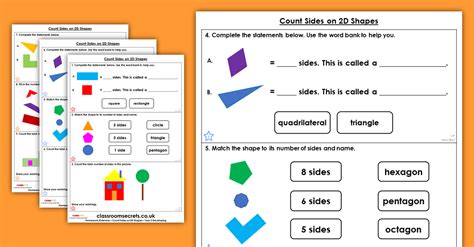 Students assigned too much homework, or not enough? Year 2 Count Sides on 2D Shapes Homework Extension ...