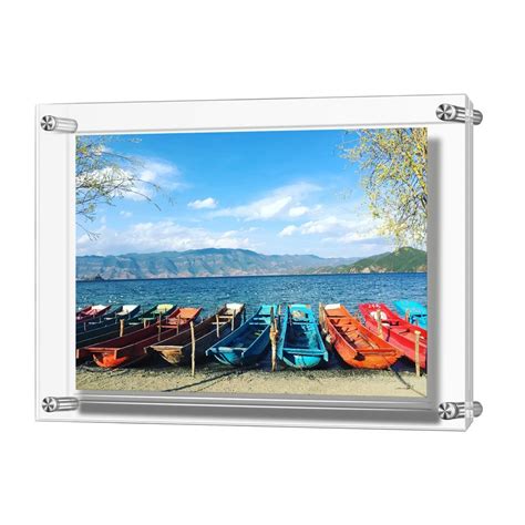 Pack 5units Custom 24x36 Wall Mounted Acrylic Lucite Floating Frame Plexiglass Gallery