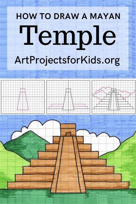 Easy How To Draw A Mayan Temple For Cinco De Mayo And Mayan Temple