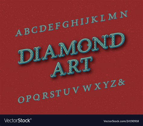 Diamond Art Typeface Vintage Font Isolated Vector Image