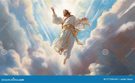 Jesus Ascending Into Heaven Stock Illustration Illustration Of