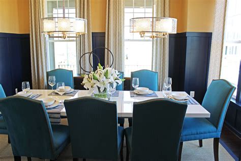 Blue And Yellow Dining Room In The Hartwood Model At Embrey Mill In