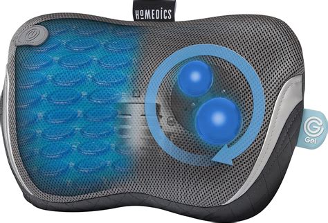 homedics gentle touch shiatsu massage pillow with heat and gel node technology for