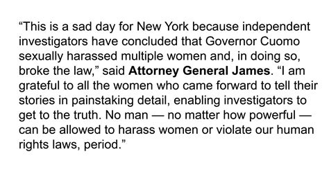 Ny Ag James On Twitter My Statement On The Independent Investigation
