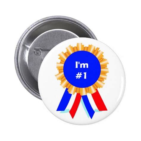 Custom Personalized Blue Ribbon Award Buttons Zazzle