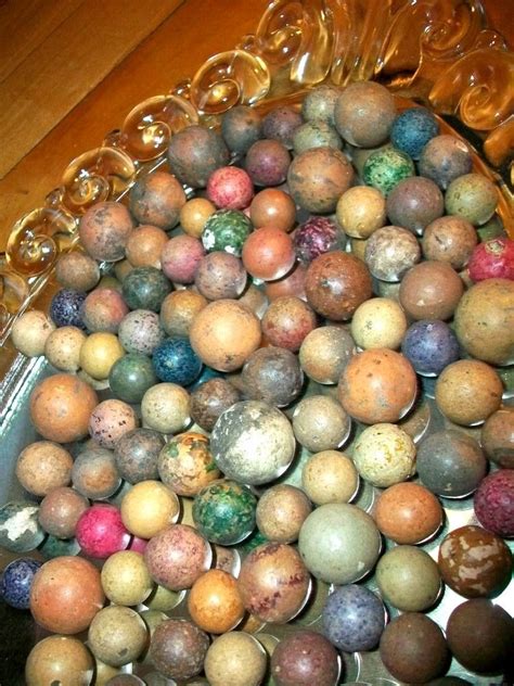 100 Antique Clay Marbles 1800s By Redriverantiques On Etsy