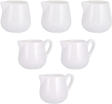 yarnow 6pcs mini milk pitcher jug ceramic creamer porcelain coffee milk creamer pitcher small