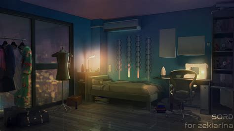 Artstation Visual Novel Background A Cosplayers Room Commission