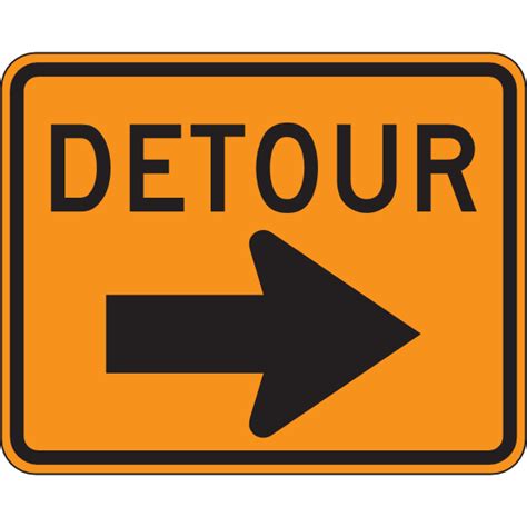 Detour Right Road Sign Logo Download Png