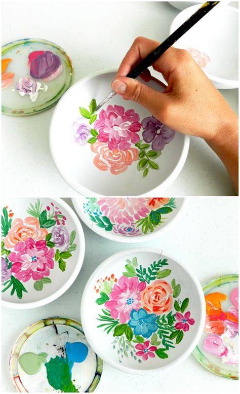 Painted Floral Wooden Bowls Grow Creative Blog Pottery Painting