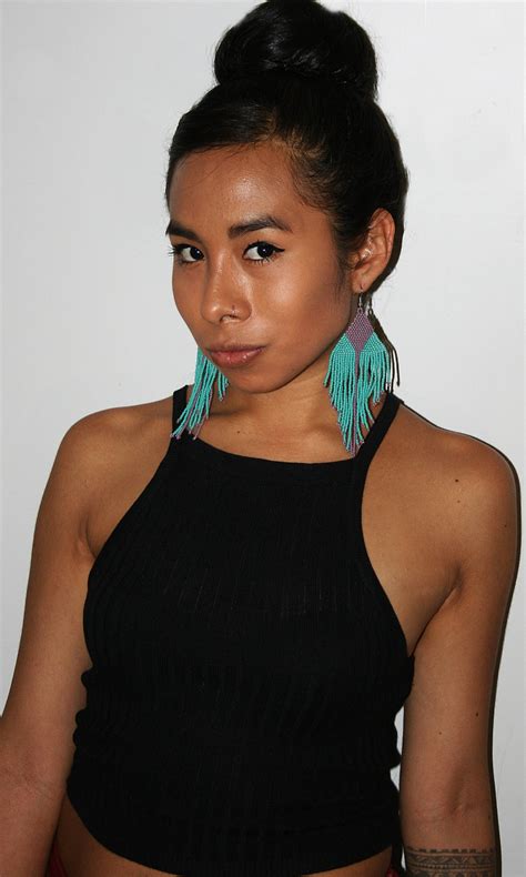 Purple Turquoise Native American Beaded Earrings Large Dangle Etsy Canada