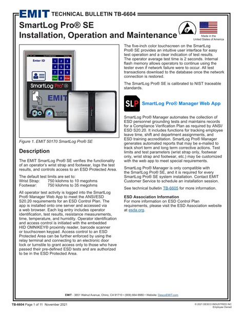 Pdf Technical Bulletin Tb 6604 Smartlog Pro Se Installation