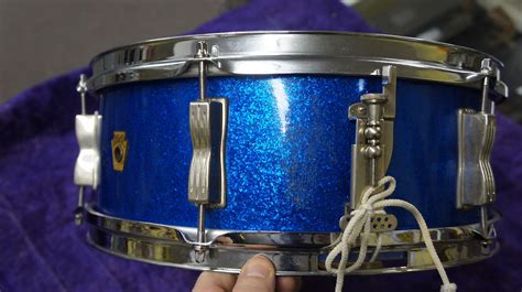 Ludwig Snare Drum 1965 Blue Sparkle 14x55 Reverb
