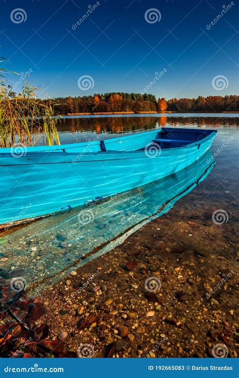 Boat Near Lake In Autumn Stock Image Image Of Single 192665083