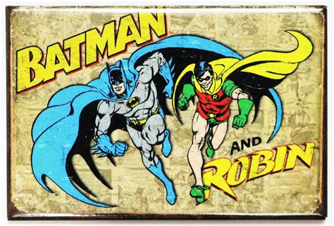Batman And Robin Fridge Magnet Vintage Style Comic Book Dc Comics Retro The Wild Robot