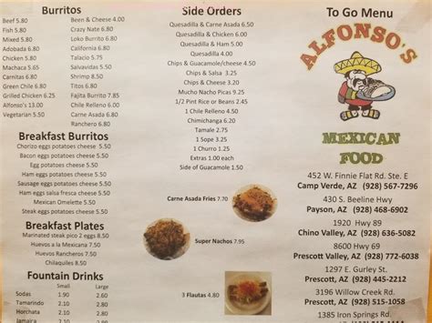 Best mexican food in town! Online Menu of Alfonsos Mexican Food Restaurant, Chino ...