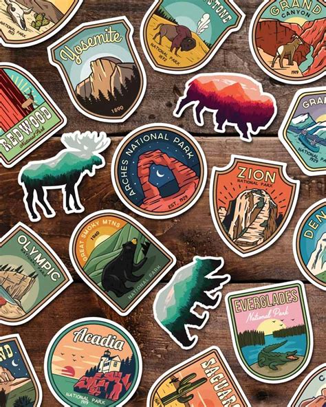National Park Stickers Get 3 6 10 20 30 Or 62 Vinyls For Laptop