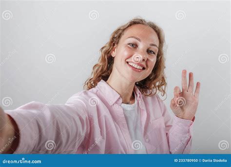 The Girl Shows The Mark With Her Fingers Ok Stock Photo Image Of Girl