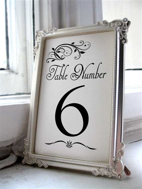 Printable Table Numbers 1 10 And Reserved Sign By Orchardberry