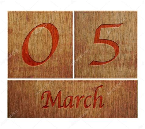 Wooden Calendar March 5 — Stock Photo © Stockphotoastur 24570407