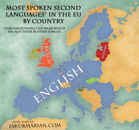 map    spoken foreign languages   eu  country
