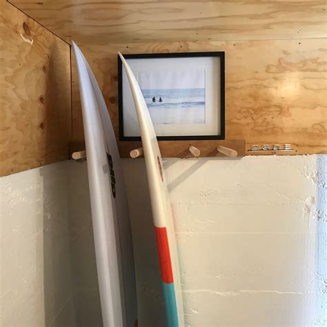 Three Board Surfboard Rack Made From Wooden Dowel And Recycled Rimu