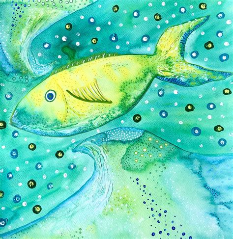 Whimsical Fish By Anna Just Paintings For Sale Bluethumb Online