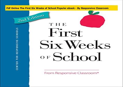 Pdf Online The First Six Weeks Of School Populer Ebook By Responsiv
