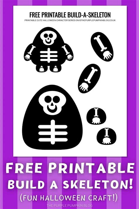 Build A Skeleton Free Printable Halloween Paper Craft For Kids