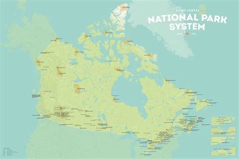 Canada National Park System Map 24x36 Poster Etsy