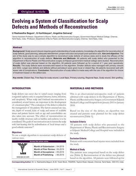 PDF Evolving A System Of Classification For Scalp Defects And