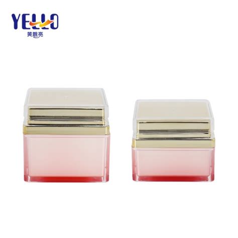 New Design Square Acrylic Cream Jars 30g 50g Pink Fancy Plastic Cosmetic Empty Jars