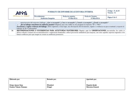 F Ai 50 Formato Informe De Auditoria Calameo Downloader