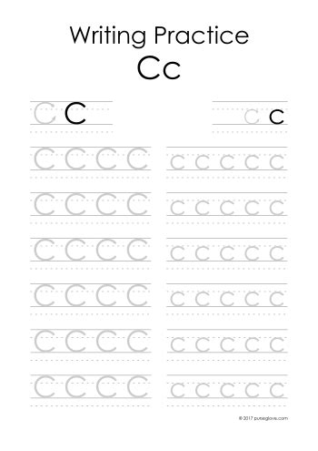 letter cc alphabet tracing worksheet school