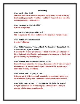A worksheet to practise daily routines and the present simple tense. Roosevelt And The New Deal Worksheet - Worksheet List