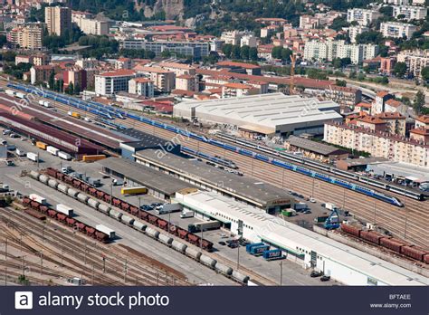 Nice Railway Station Showing A Long Tgv Train In The Station Nice