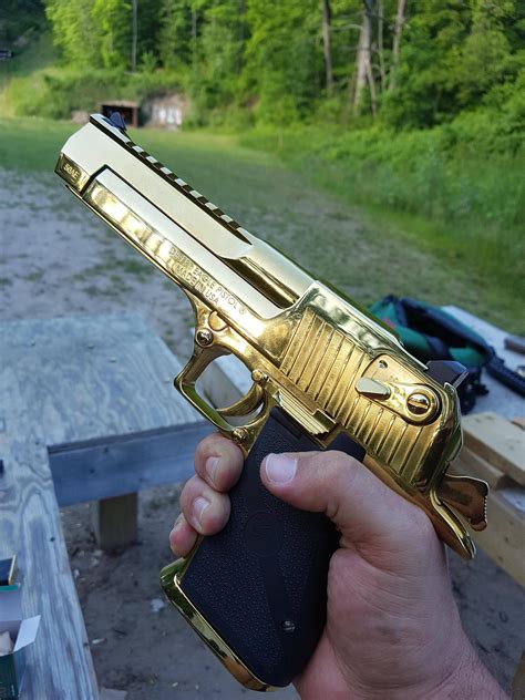 Seen At The Range Today Gold Desert Eagle In 50 Ae Guns