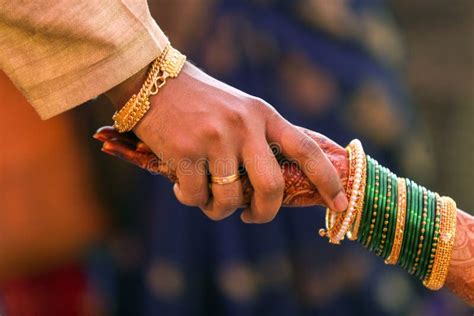 Indian Wedding Ritual Of Bride And Groom Holding Hands Indian Marriage