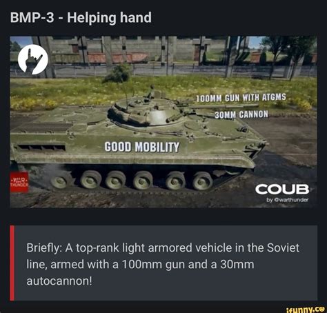 Bmp 3 Helping Hand Brieﬂy A Top Rank Light Armored Vehicle In The
