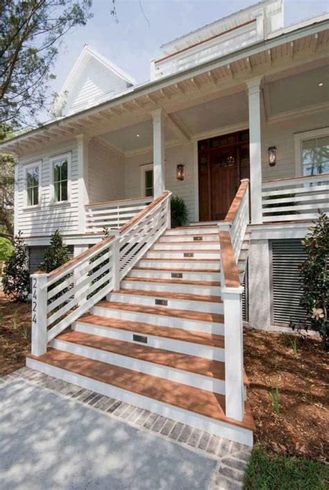 53 Stunning Farmhouse Front Porch Steps Decor Ideas Front Porch