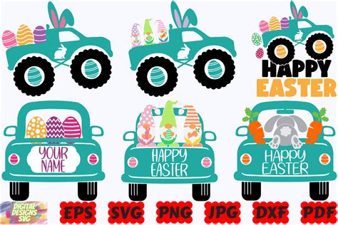 Easter Trucks Svg Monster Truck Svg Graphic By