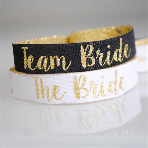 Team Bride Black And Gold Hen Party Wristbands Wedfest