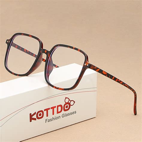Kottdo Vintage Square Eyeglasses Women Classic Anti Blue Light Reading Eye Glasses Frame Menmen